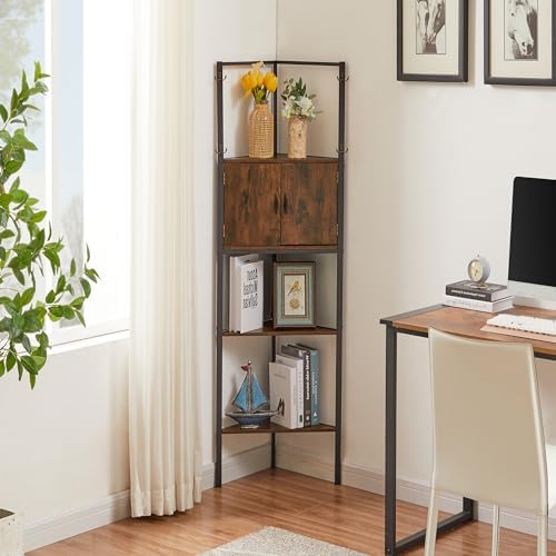 VECELO Corner Cabinet Tall Storage Bookshelf