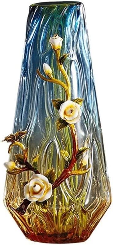 Modern Cream Enamel Glass Artificial Flower Vase