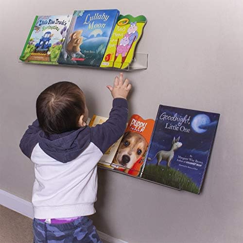 24 Inch Acrylic Shelf 2-Pack - Floating Bookshelf for Kids and Toys