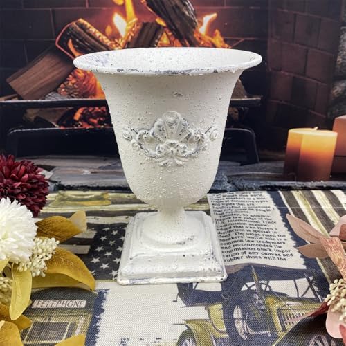 Cayker Chippy Urn Metal French Country Decor