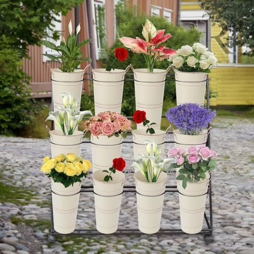 Notakia 1062 Inch Galvanized Metal Vase Set of 4