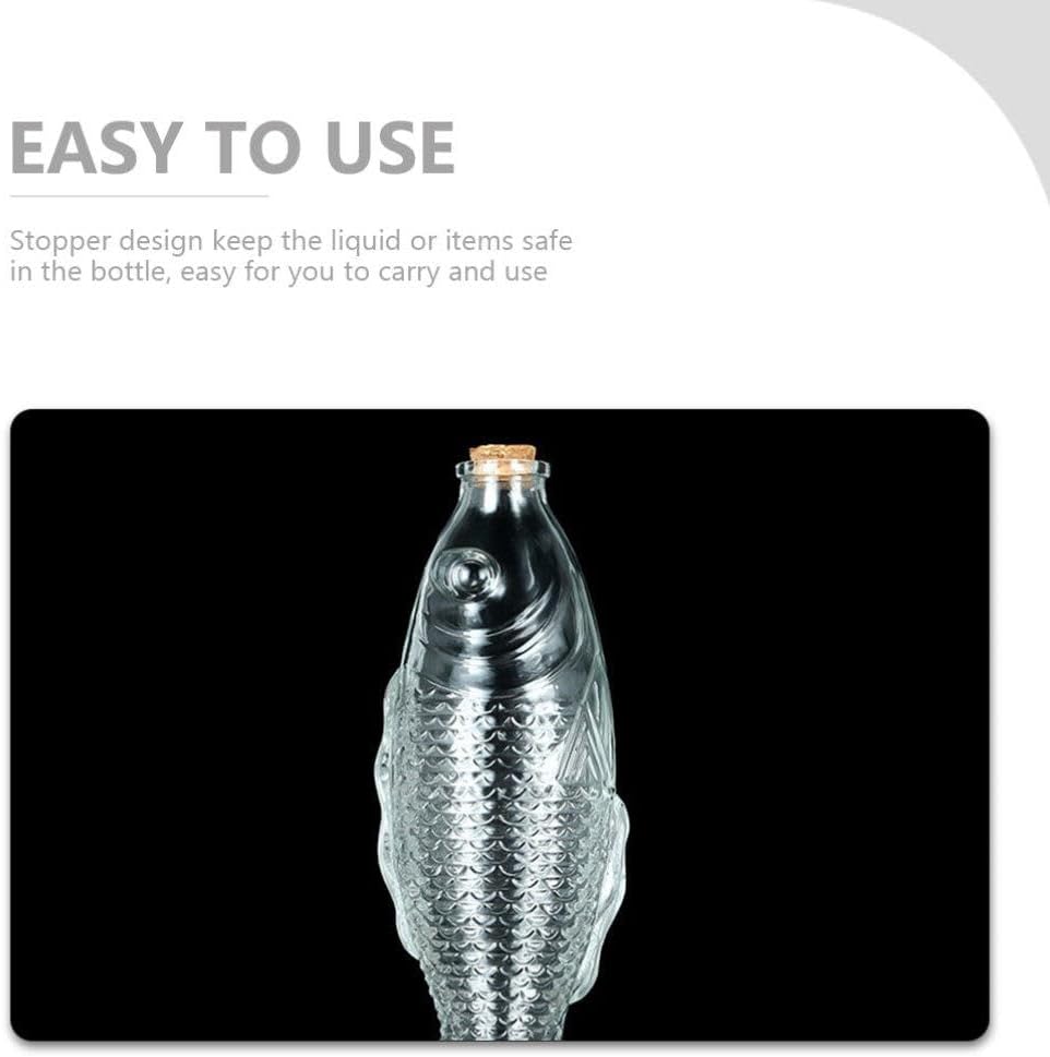 Zerodeko Fish Shaped Glass Bottle Decorative Vase