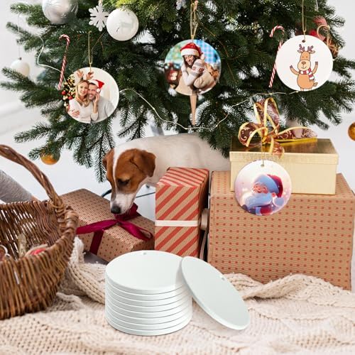 Sublimation Round Ornament Blanks 25Pcs for Heat Press Printing