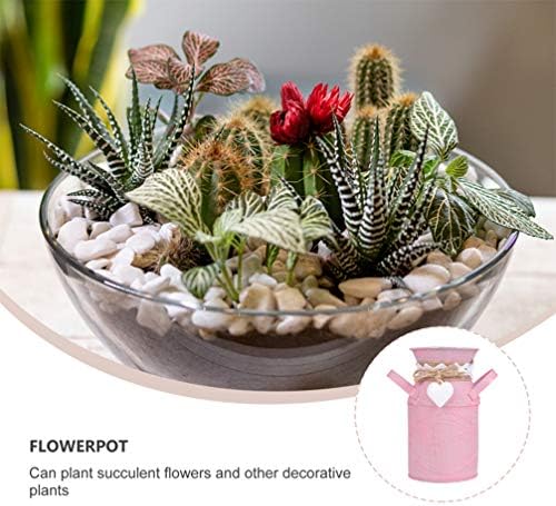 DOITOOL Vintage Pink Galvanized Vase Set