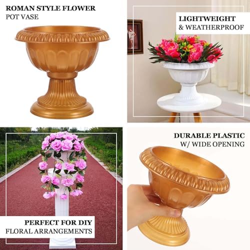 Efavormart 4 Pack White Roman Style Plastic Vase Pots