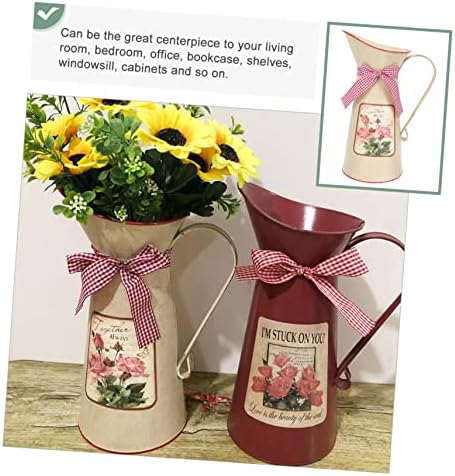 Rustic Metal Flower Bucket Vase for Home Decor 1