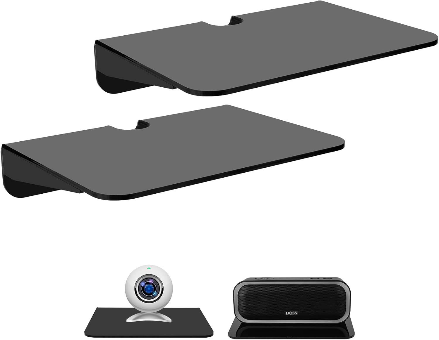 TXEsign Acrylic Floating Shelves 2 Pack Black