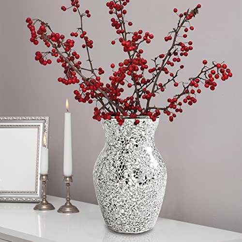 Stunning Handmade Mosaic Crackle Glass Vase