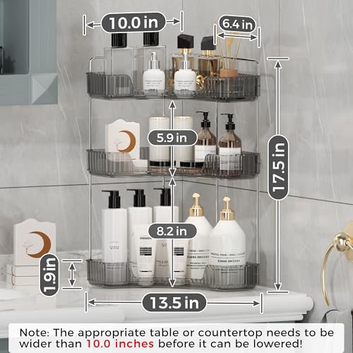 YCIADONE Smoky Gray Corner Shelf Organizer