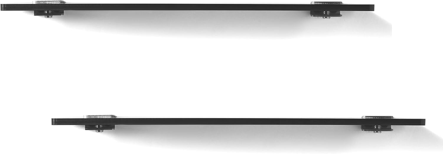 Mini Acrylic Floating Shelf 12x4 Inch Black 2 Pcs