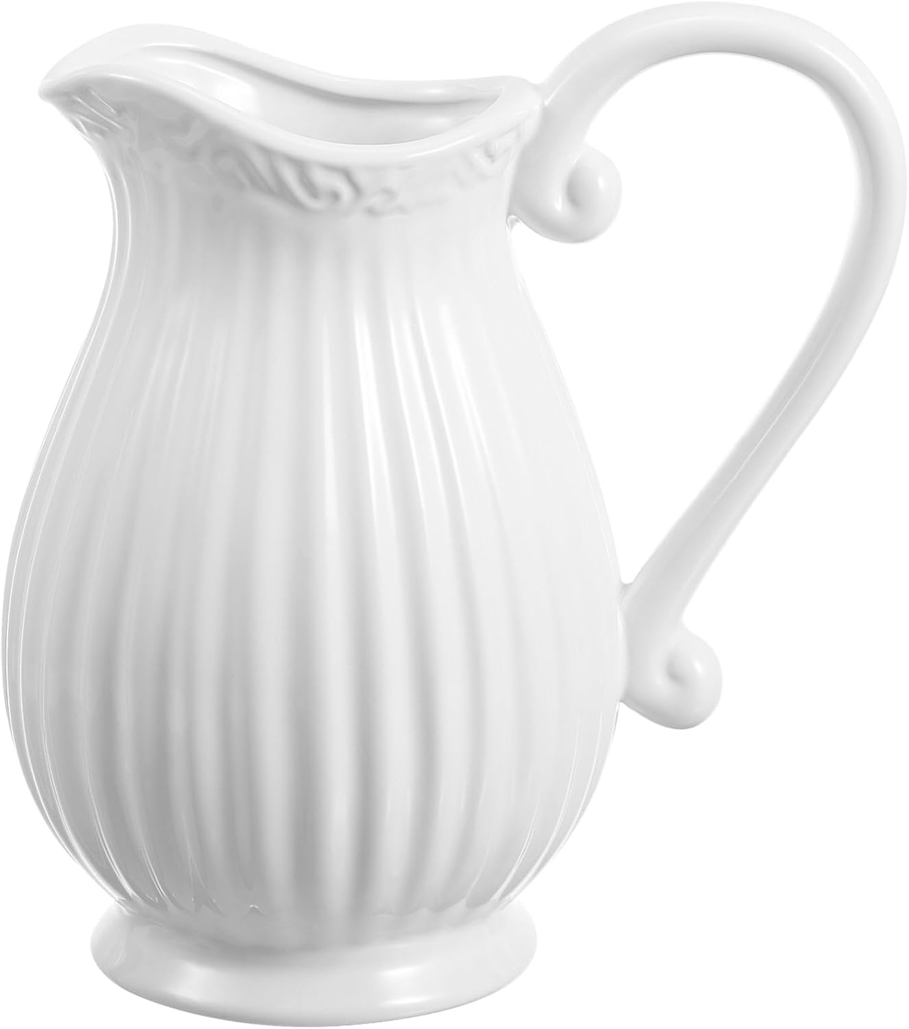 HEALLILY 1pc Ceramic Pitcher Vase White Decorative