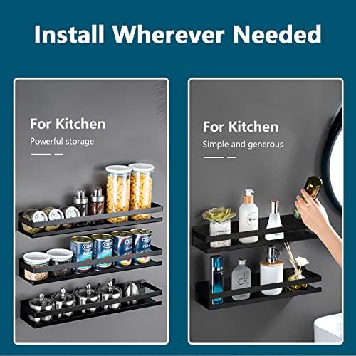 GEINIFAFA Rustproof Metal Floating Shelf 1575 Inch Black