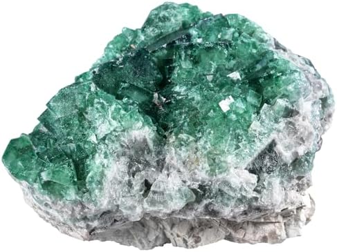 Rockcloud Fluorite Crystal Geode Cluster for Chakra Meditation and Feng Shui