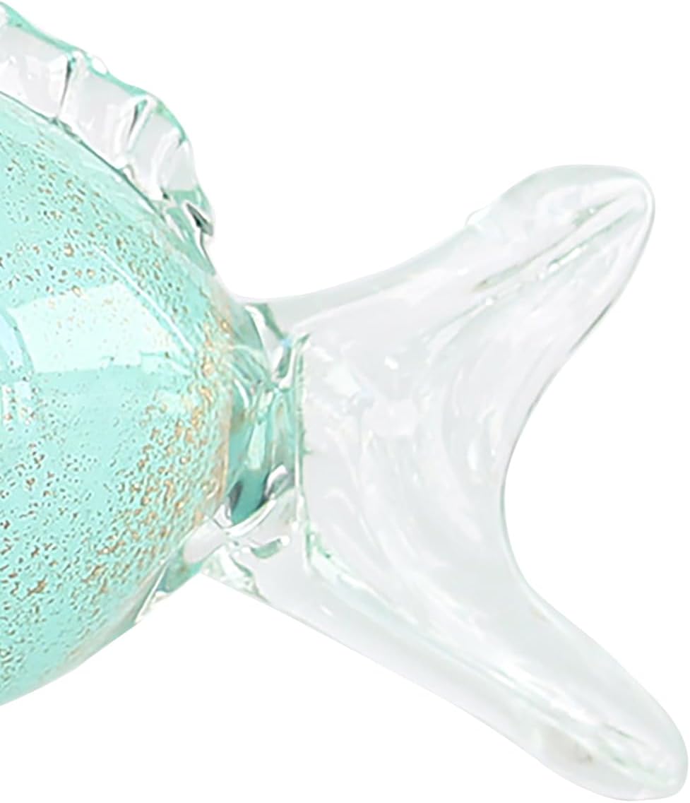 Beachcombers Small Geo Patterned Glass Puffer Fish Vase Blue