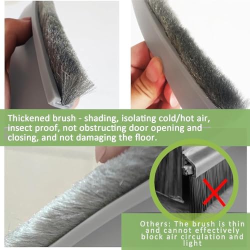 DINGLIAN 2 Door Sweep Brush Grey 2 x 39