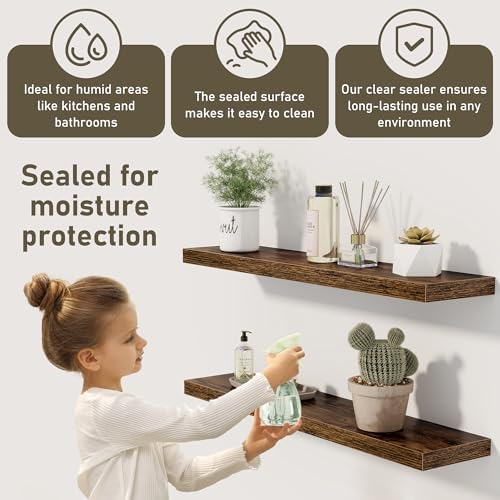 Fun Memories Rustic Floating Shelves Set of 3 30 Inch
