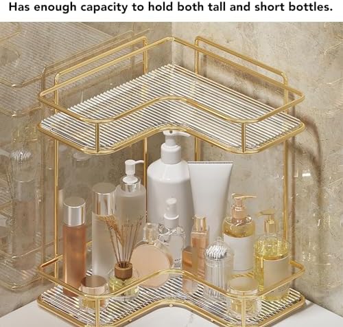 Corner Bathroom Organizer with Acrylic and Iron Construction