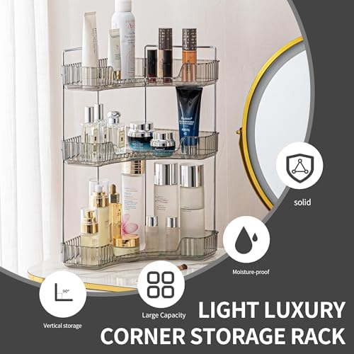 YCIADONE Smoky Gray Corner Shelf Organizer