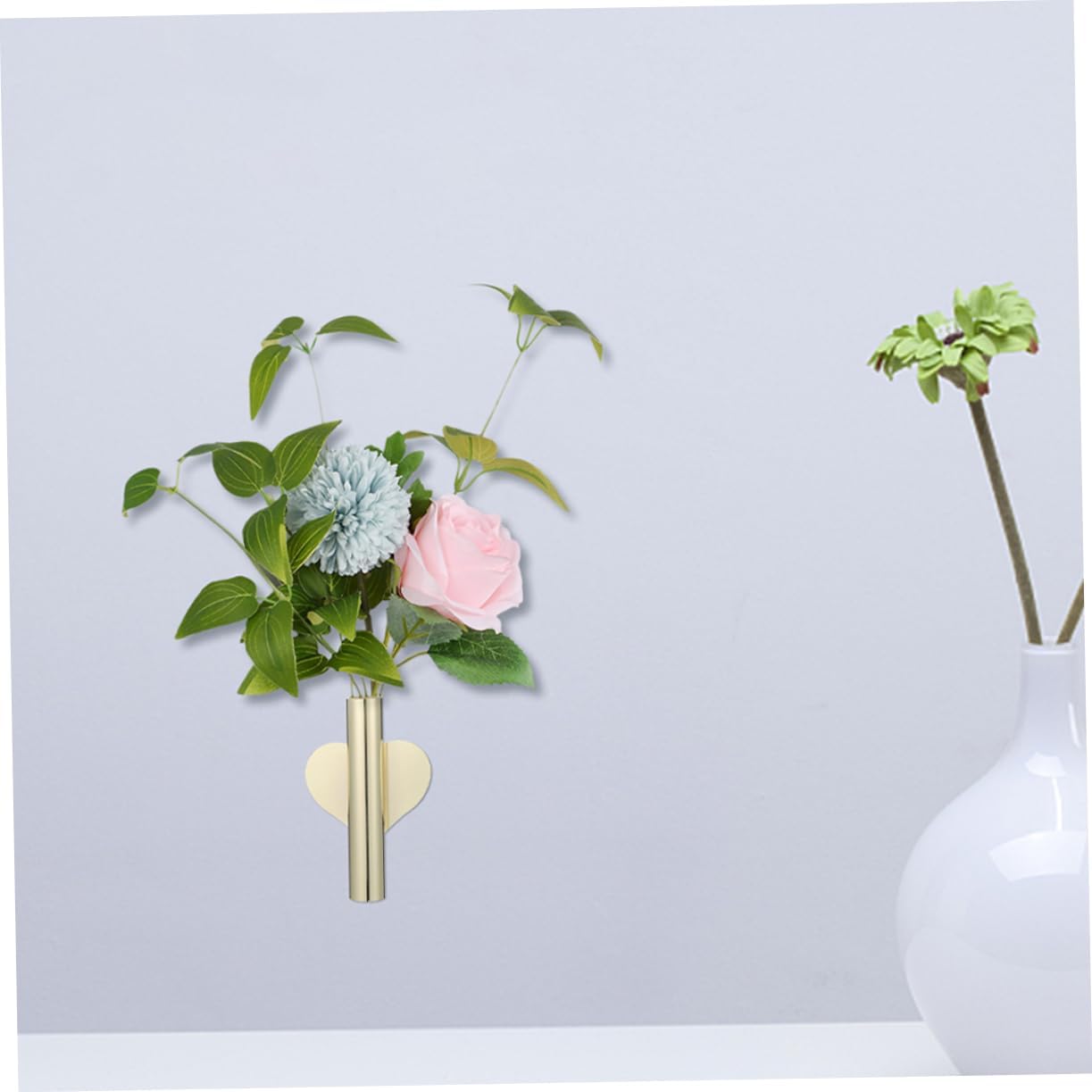 4pcs Heart-Shaped Wall Vases for Dried Flowers Decor