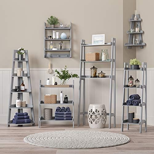 RiverRidge Amery 5-Tier Corner Ladder Shelf - Gray