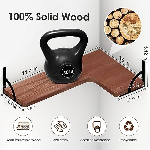 Canupdog Corner Floating Shelf 4 Tier Wall Mount Red