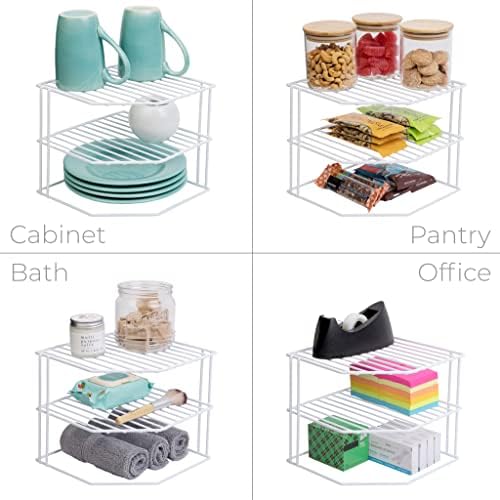 Smart Design 3-Tier Kitchen Corner Shelf Rack - White