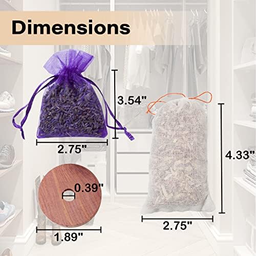 HARMOSO Cedar Wood Rings Lavender Sachets 30 Pack