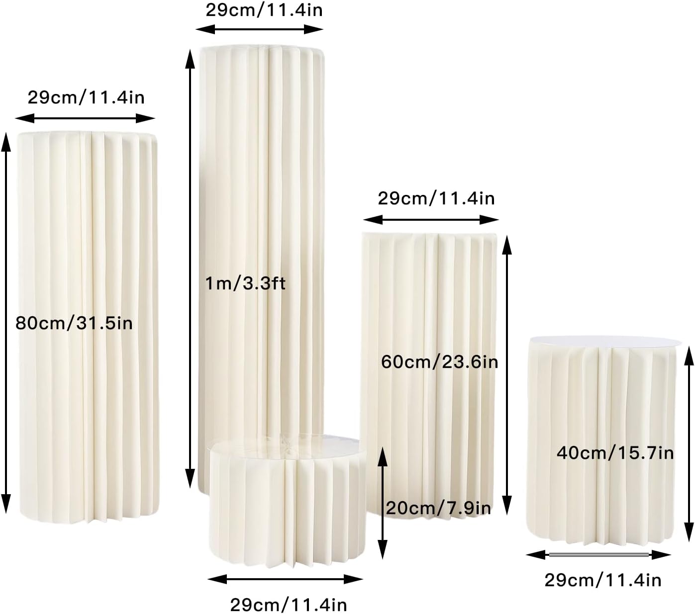 Wedding Centerpiece Cardboard Vases 5pcs Foldable Display Stands