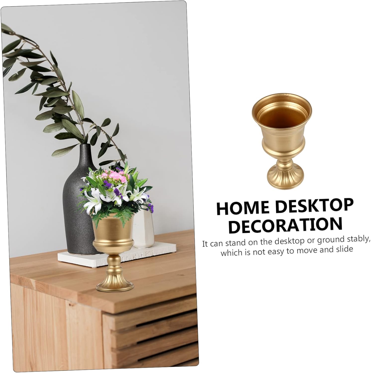 Elegant Gold Metal Flower Vase for Wedding Centerpiece