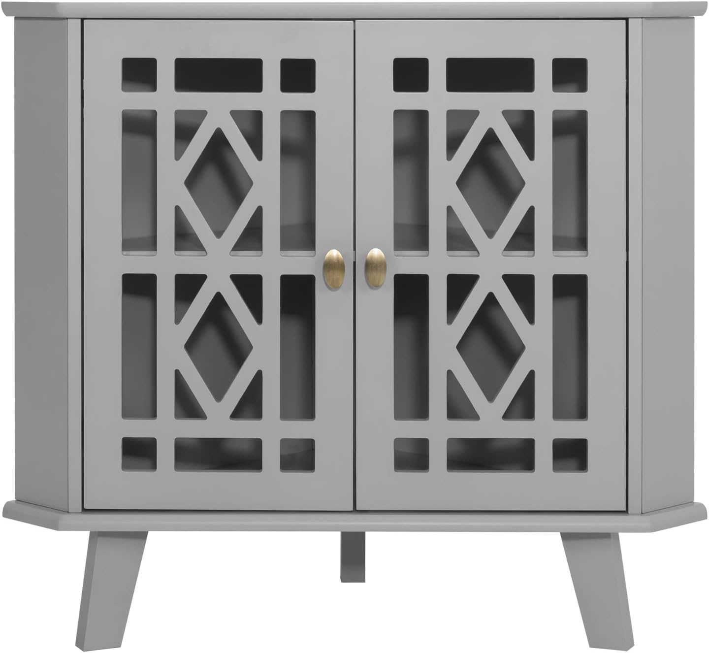 Scurrty 32 Inch Corner Shelf Stand - Grey