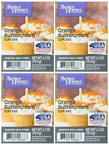 Better Homes and Gardens Orange Buttercream Cupcake Wax Cubes 4 Pack