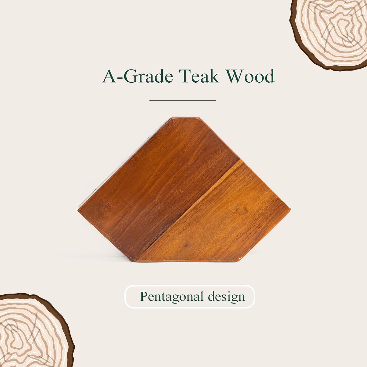 2 Pcs Floating Corner Shelves in Natural Teak