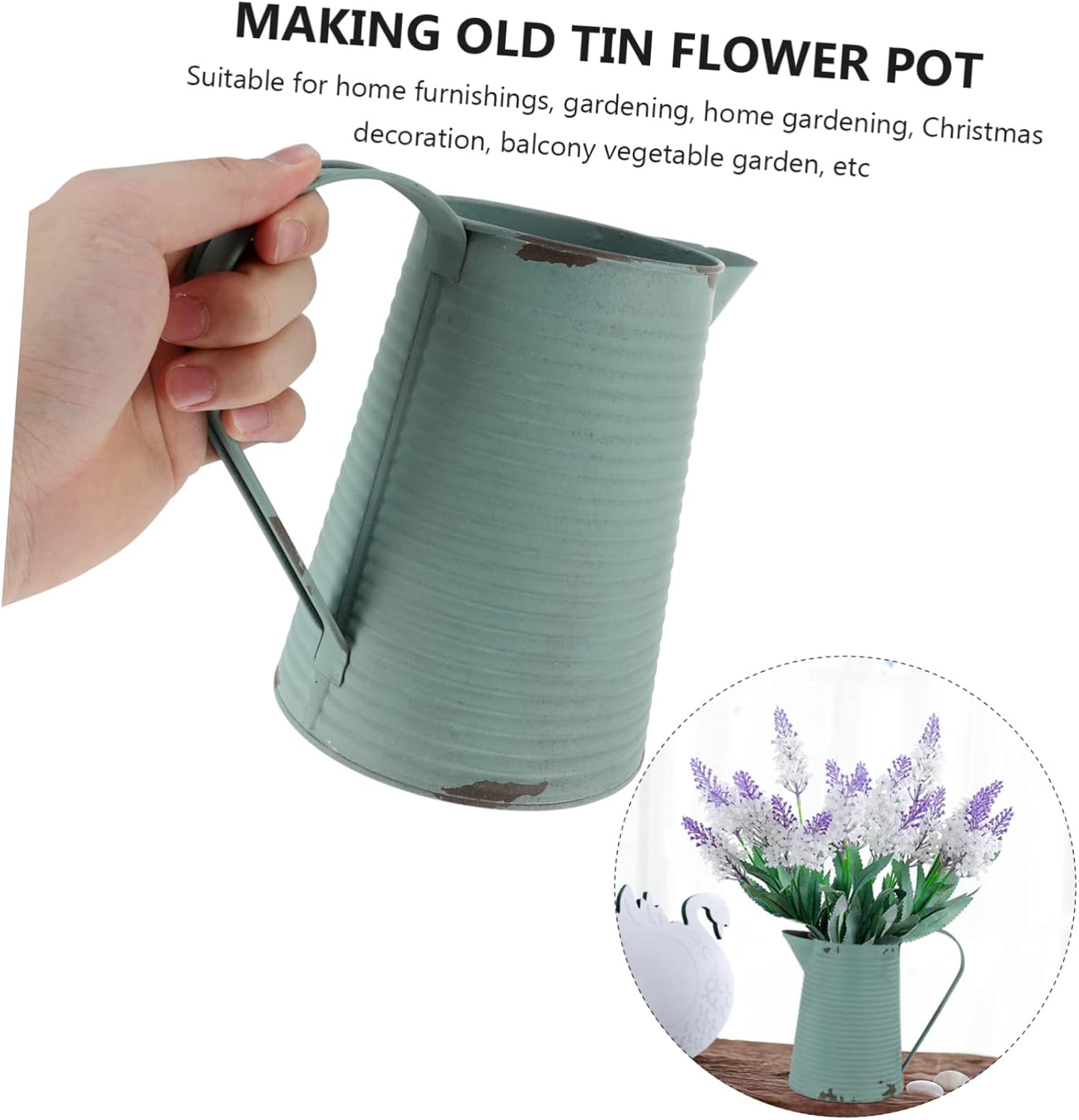 SUPVOX Vintage Iron Flower Pot Pitcher Container