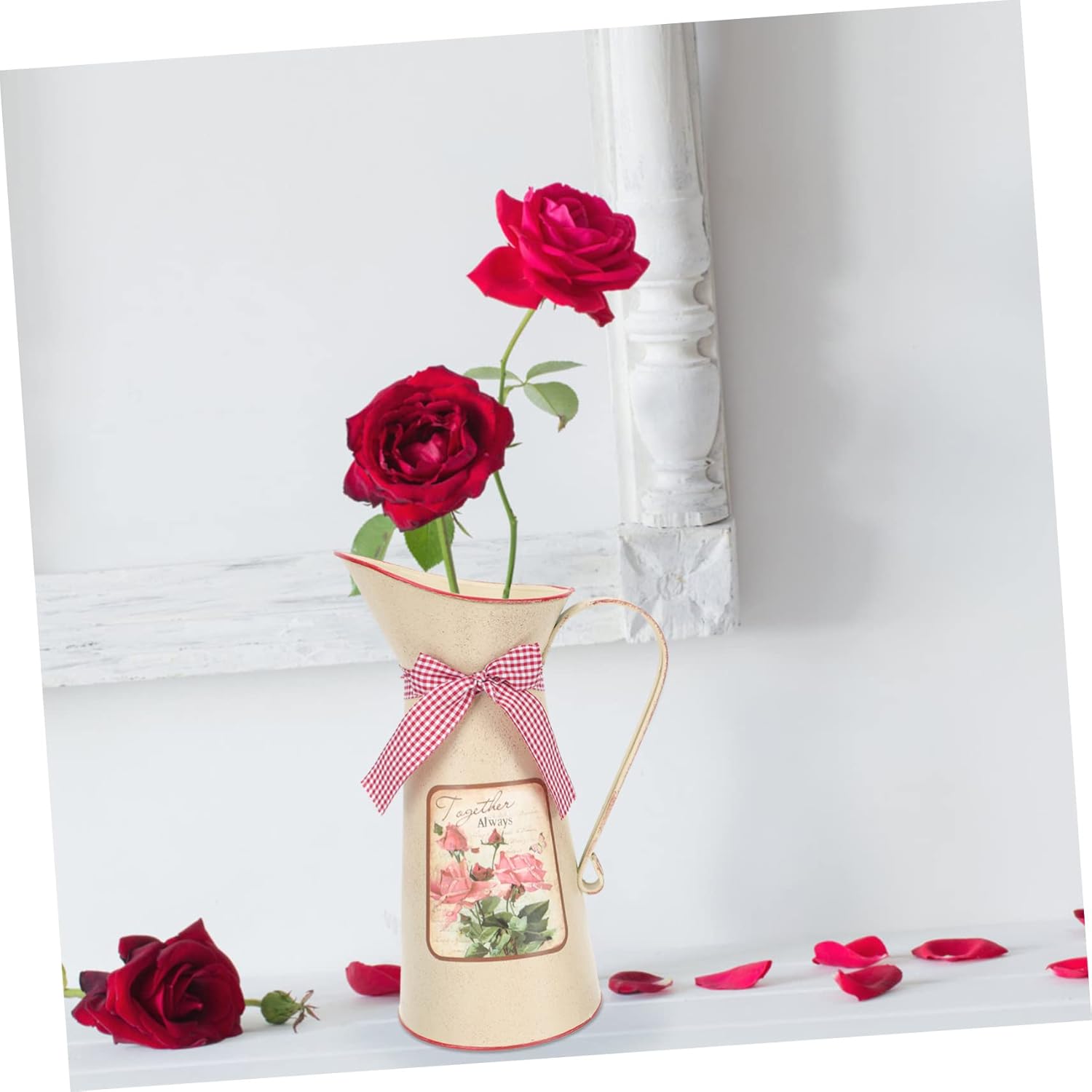 Rustic Metal Flower Bucket Vase for Home Decor 1