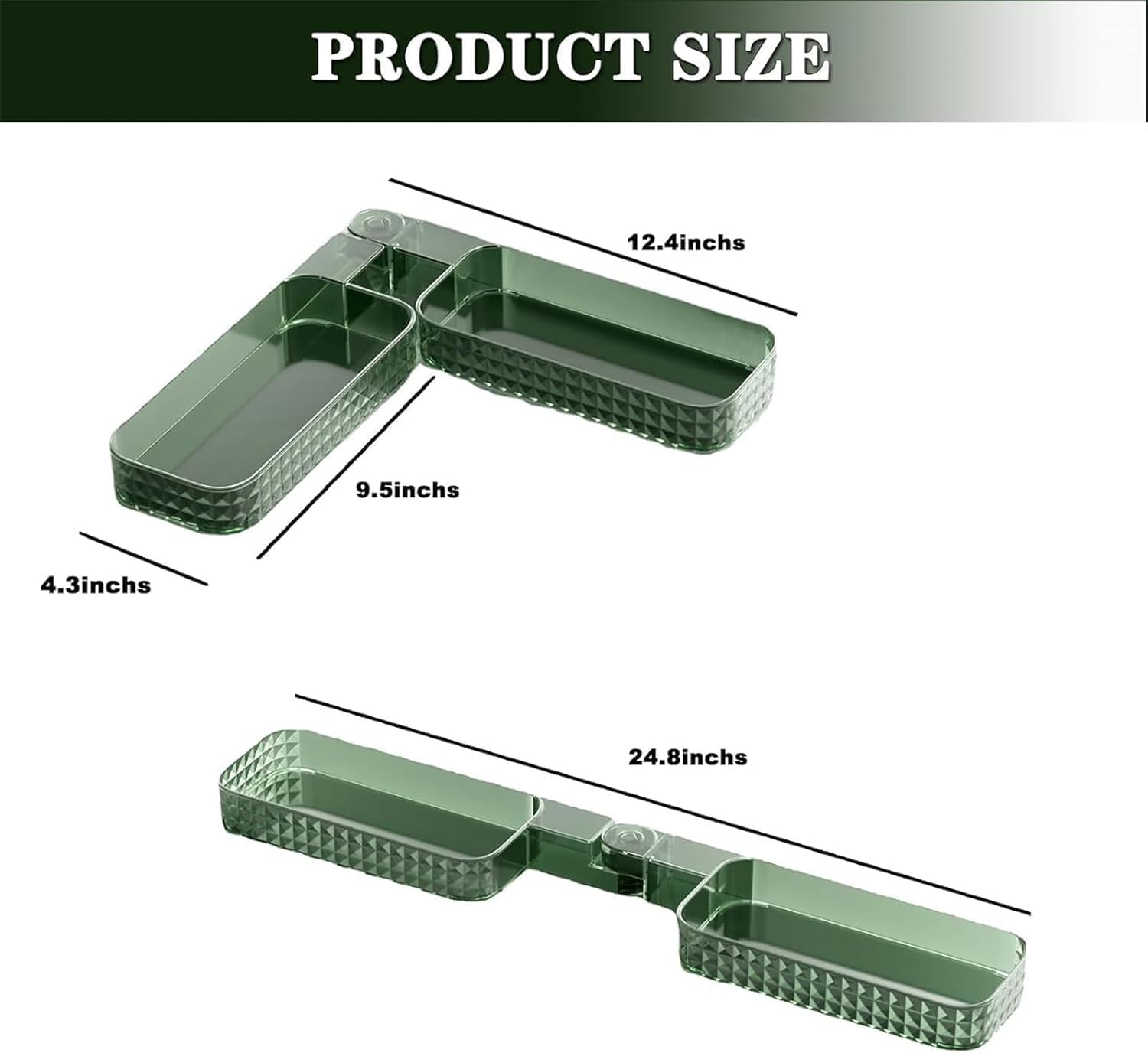 U Shaped Rotating Storage Shelf 2pcs Green