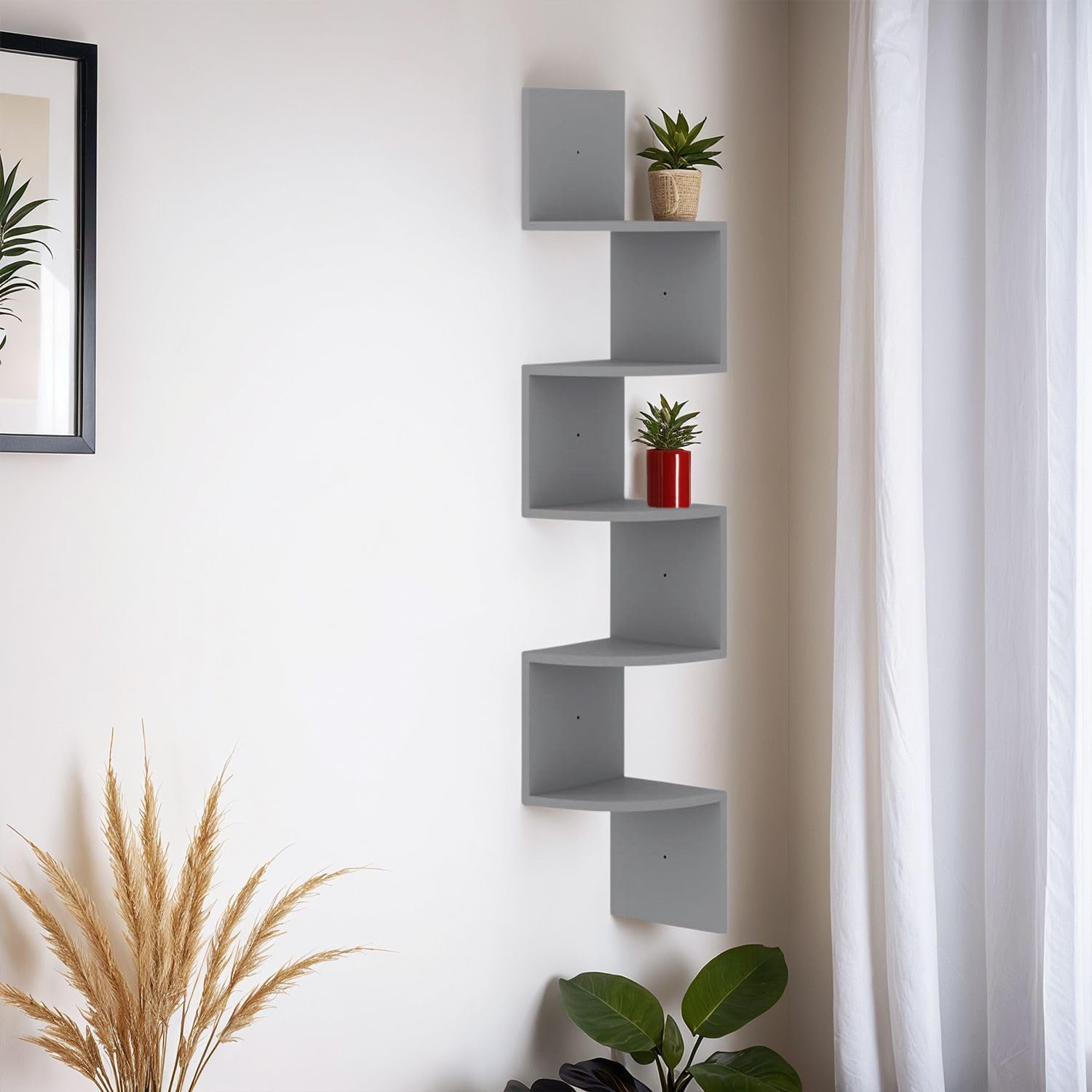 Floating Wall Corner Shelf - Gray Design