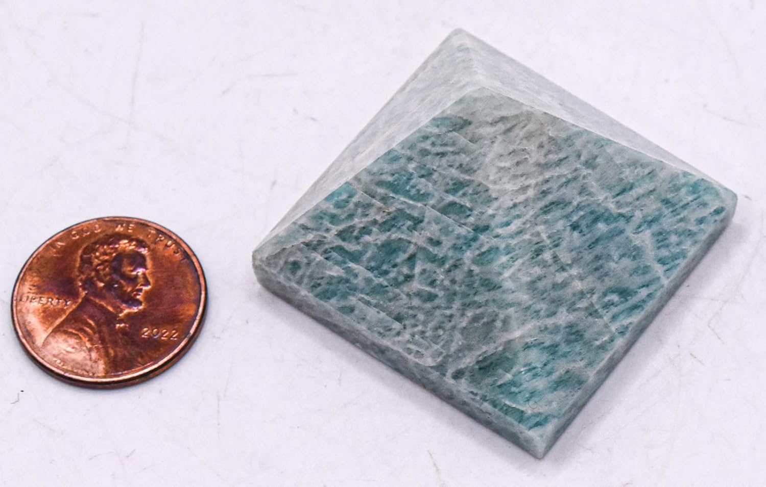 34mm Amazonite Pyramid 190ct Natural Gemstone Decor