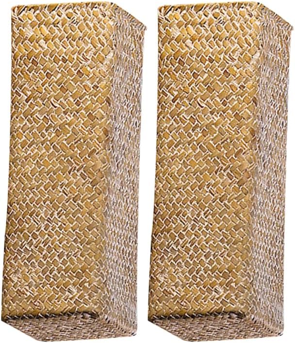 PRETYZOOM 2pcs Woven Flower Vase for Home Office Decor