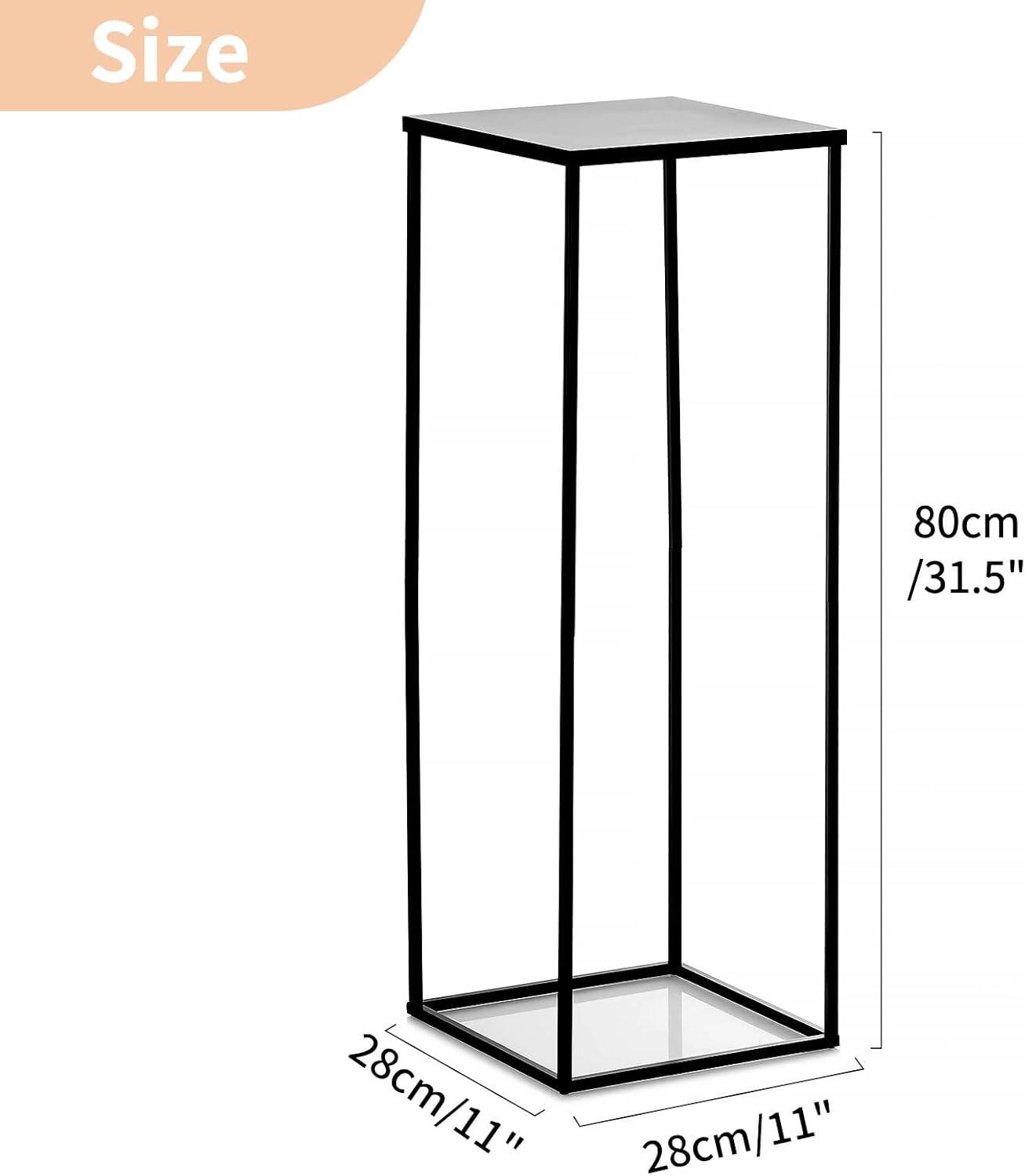 Nuptio Black Vase for Wedding Centerpieces - 2 Pcs 315 Inch Tall