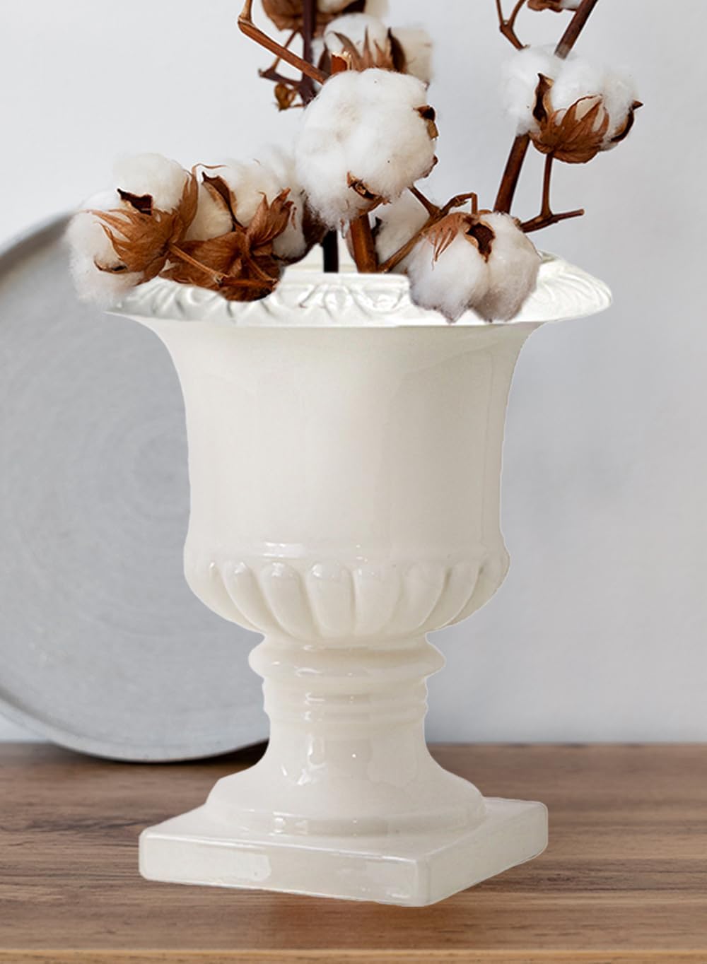 Serene Spaces Living Ceramic White Vase for Flowers 1025 In