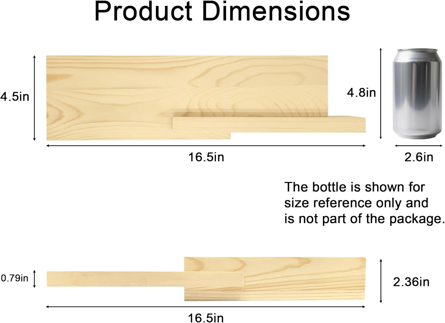 Modern Reversible Floating Shelves in Pine
