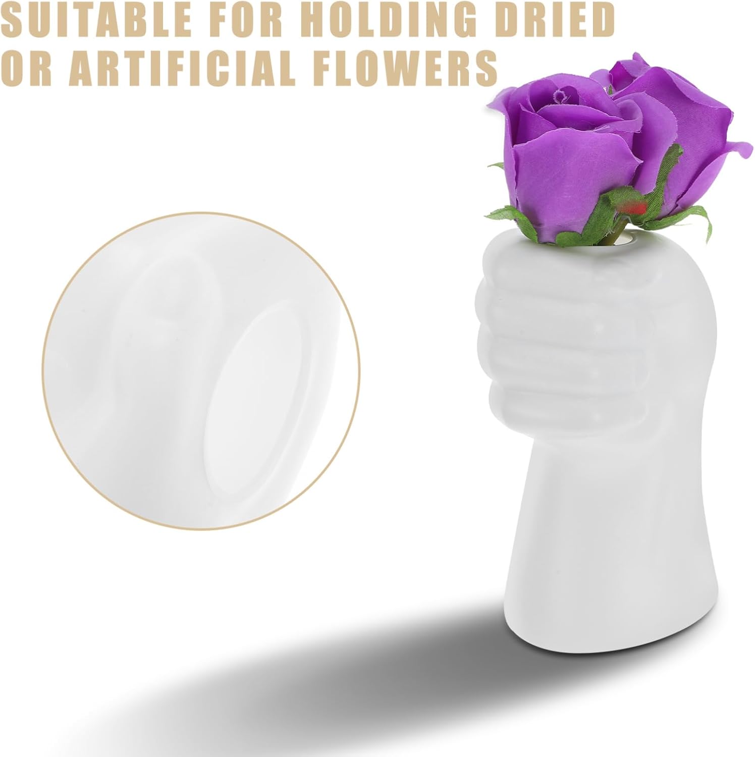 Merryhapy 2pcs Arm Vase White Modern Decor