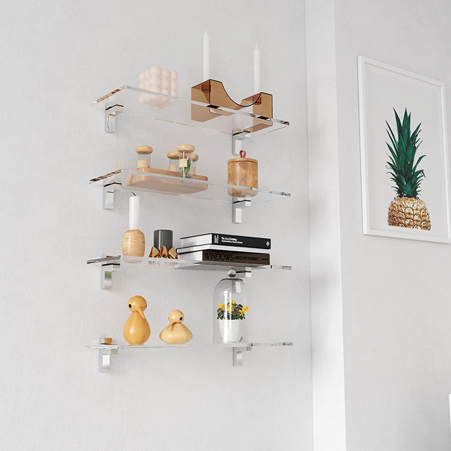 Clear Acrylic Floating Shelves Set of 4 157 Inch