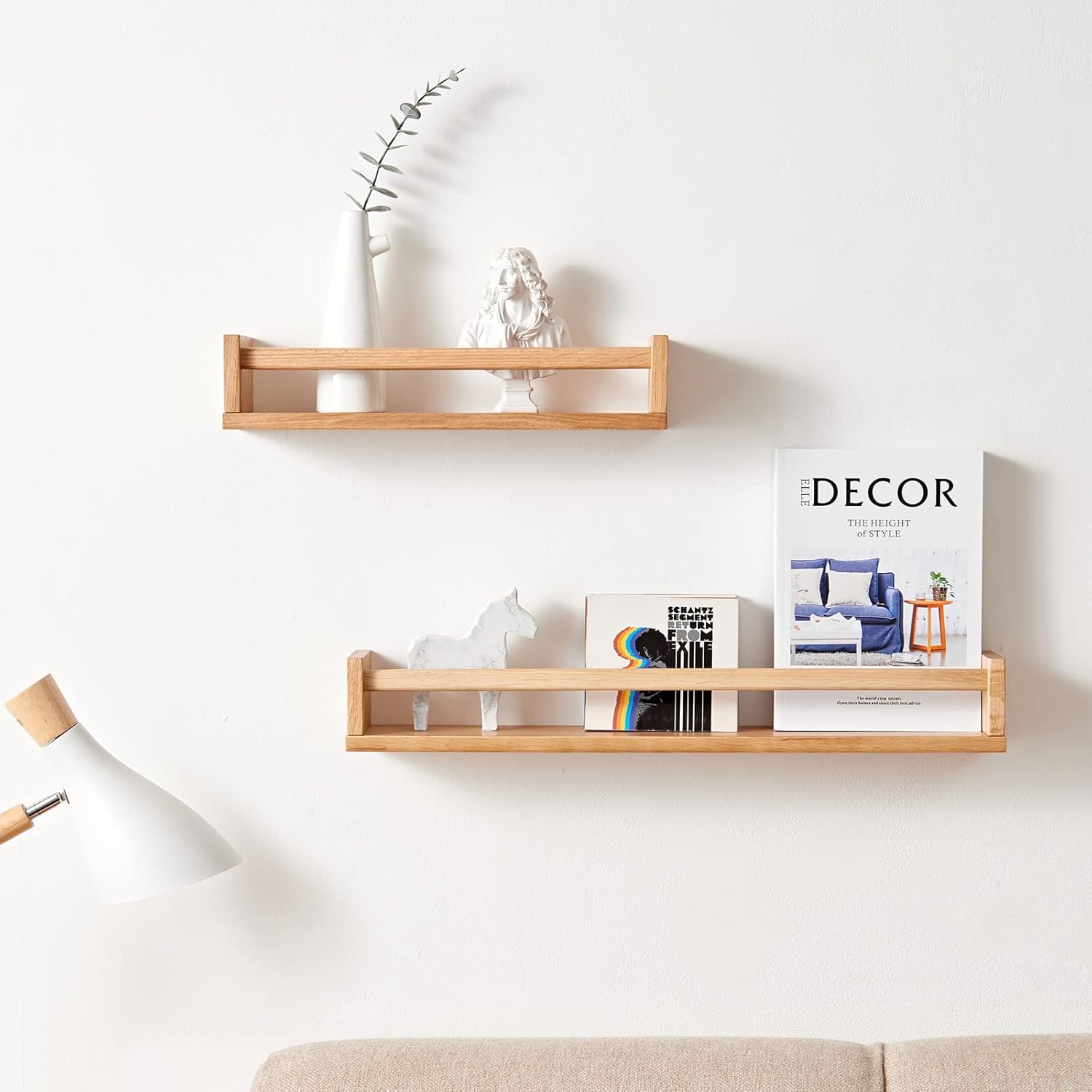 Oak Floating Shelves 24 Inch Wall Mounted Bookshelf