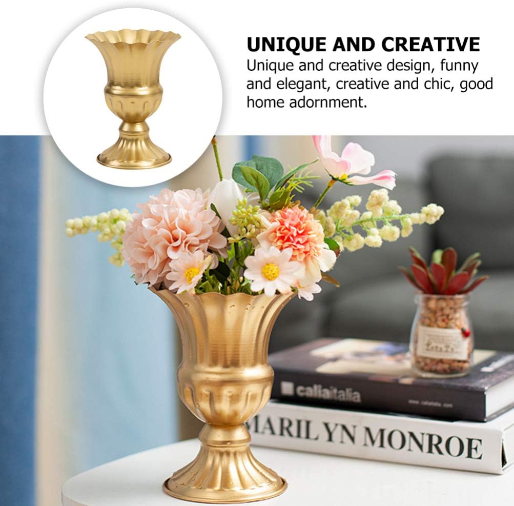 BESTOYARD Vintage Golden Wrought Iron Flowerpot
