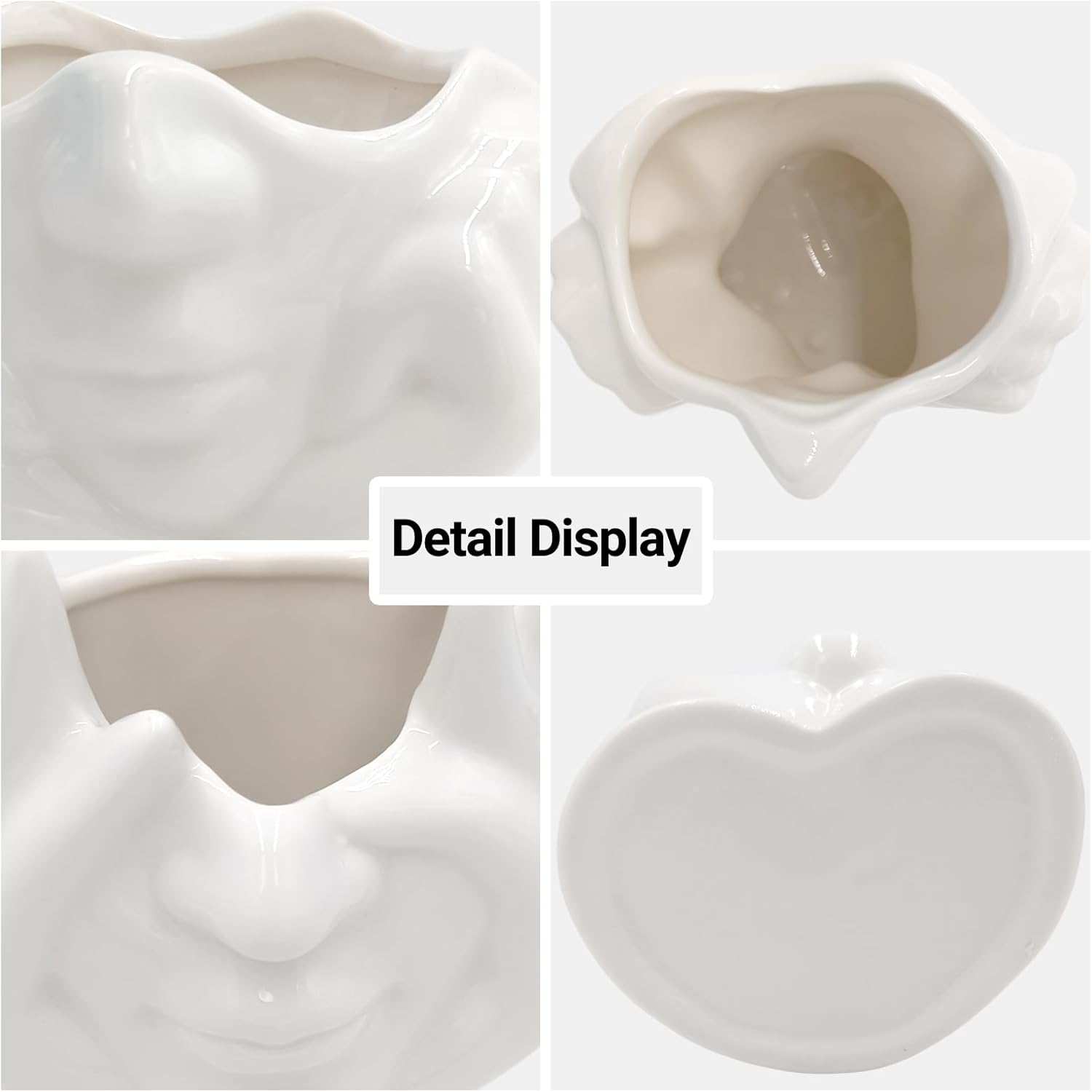 Joynisy White Ceramic Face Vase Set of 2