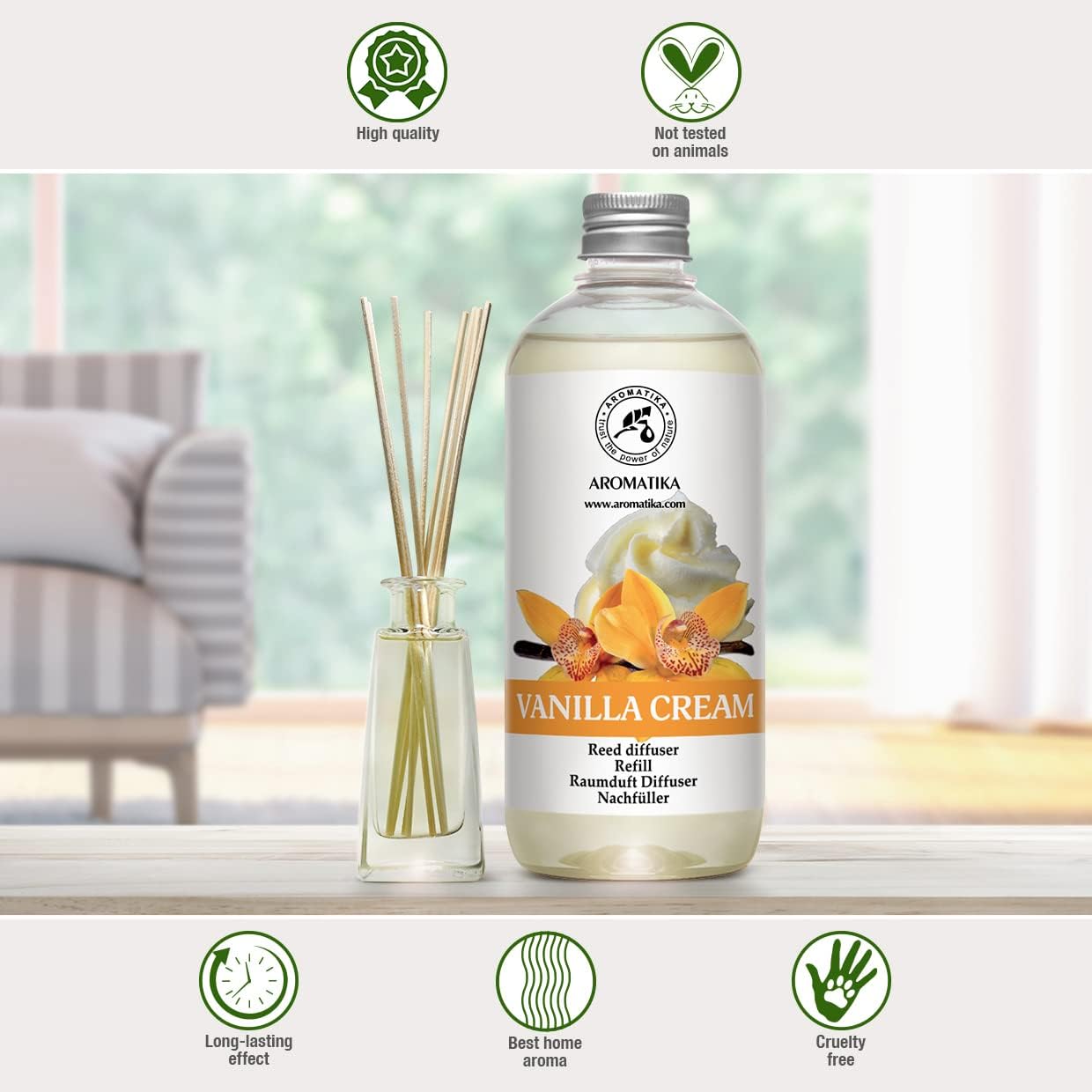Vanilla Cream Reed Diffuser Refill 17 Fl Oz