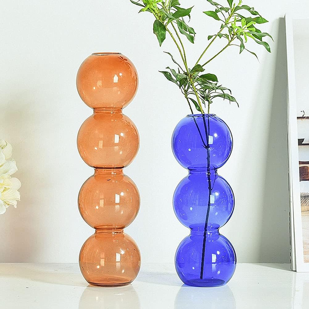 WAYUTO Clear Glass Bubble Vase Modern Home Decor
