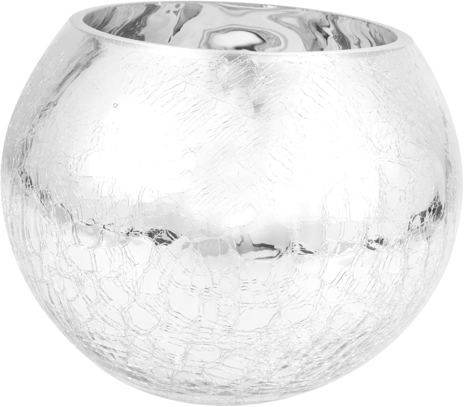 Glass Bubble Bowl Silver Vase For Centerpieces