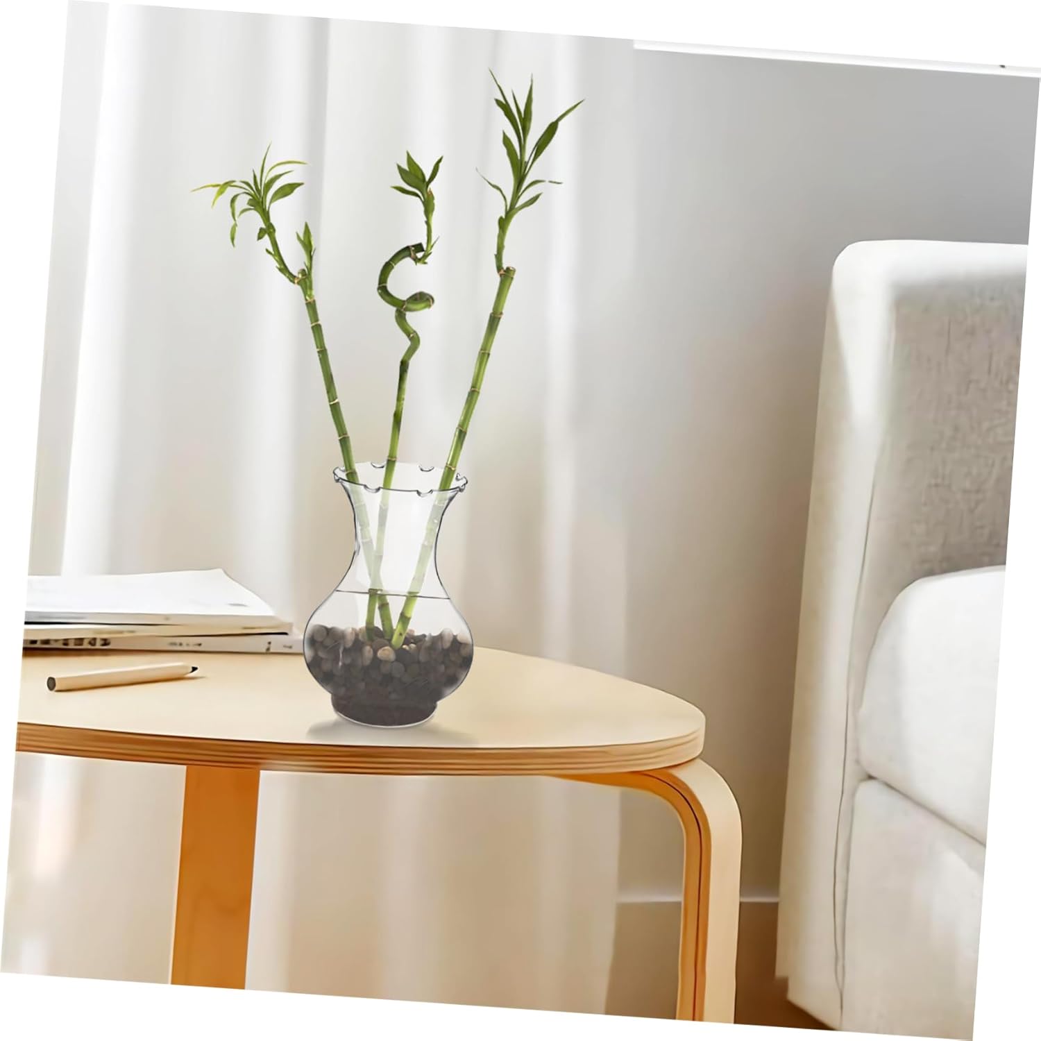 4pcs Clear Plastic Centerpiece Flower Vases with Nonslip Base and Robust Design